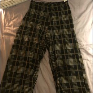 Brown plaid pants